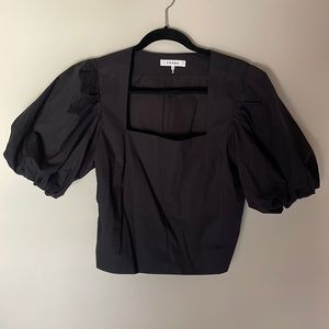 Chic black Frame crop top with drama sleeves! Worn once.